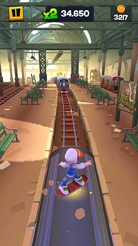 地铁跑酷滑板英雄无限金币无限钥匙版-游戏截图3